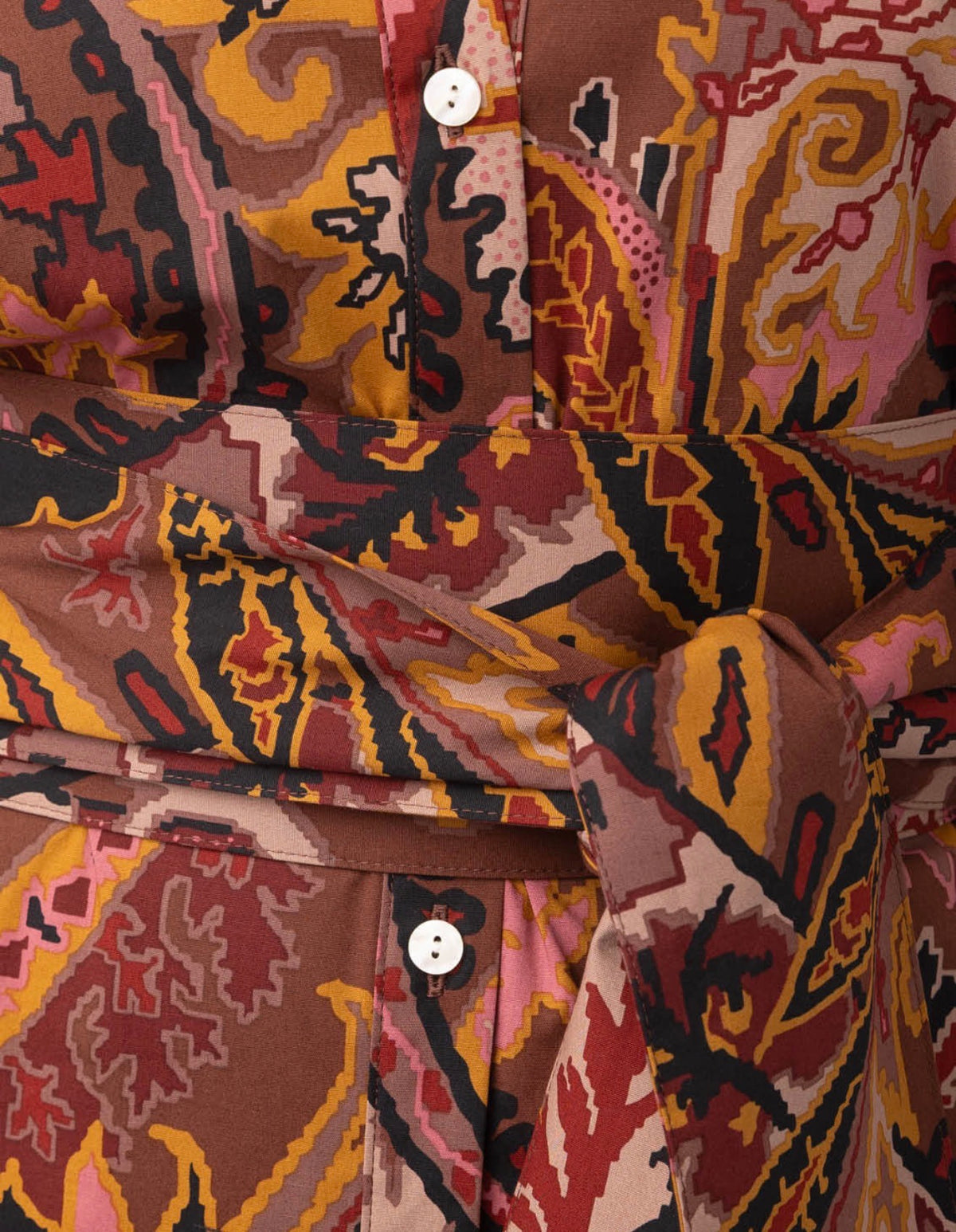 Spartina 449 "Denise" Shirt Dress-Paisley Brown
