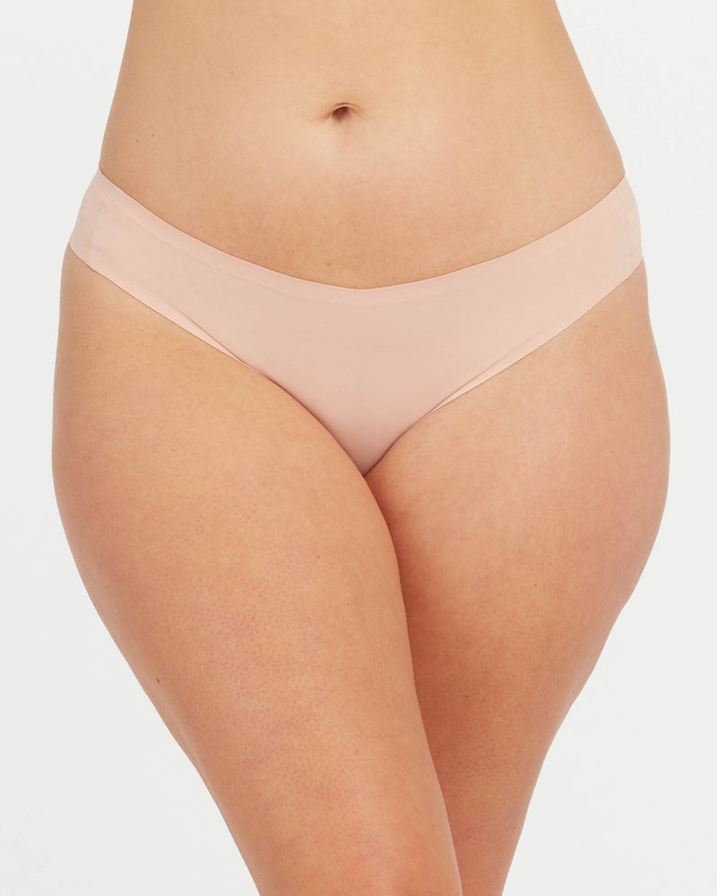 Spanx SPANXsmooth® Fit-To-You Thong 3-Pack Box - Very Black/Toasted Oatmeal/Vintage Rose - One Size