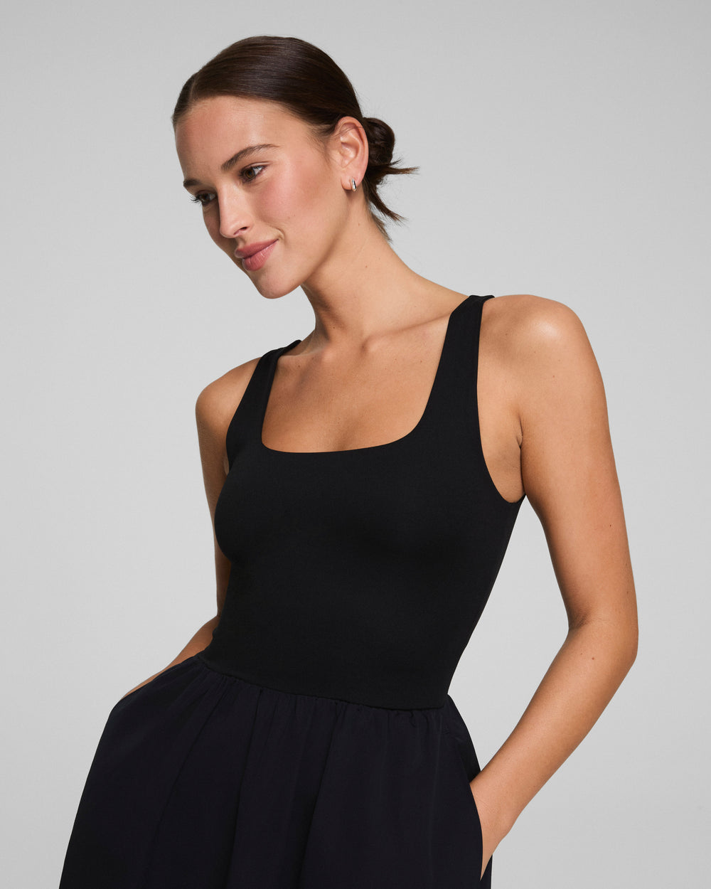 SPANXsmooth™ Jersey Scoop Neck Tank Midi Dress - Classic Black