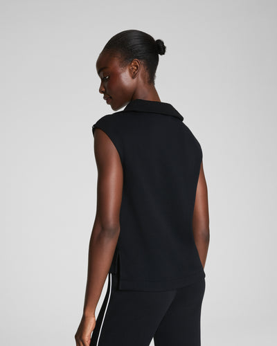 Spanx AirPique Sleeveless Half Zip - Very Black