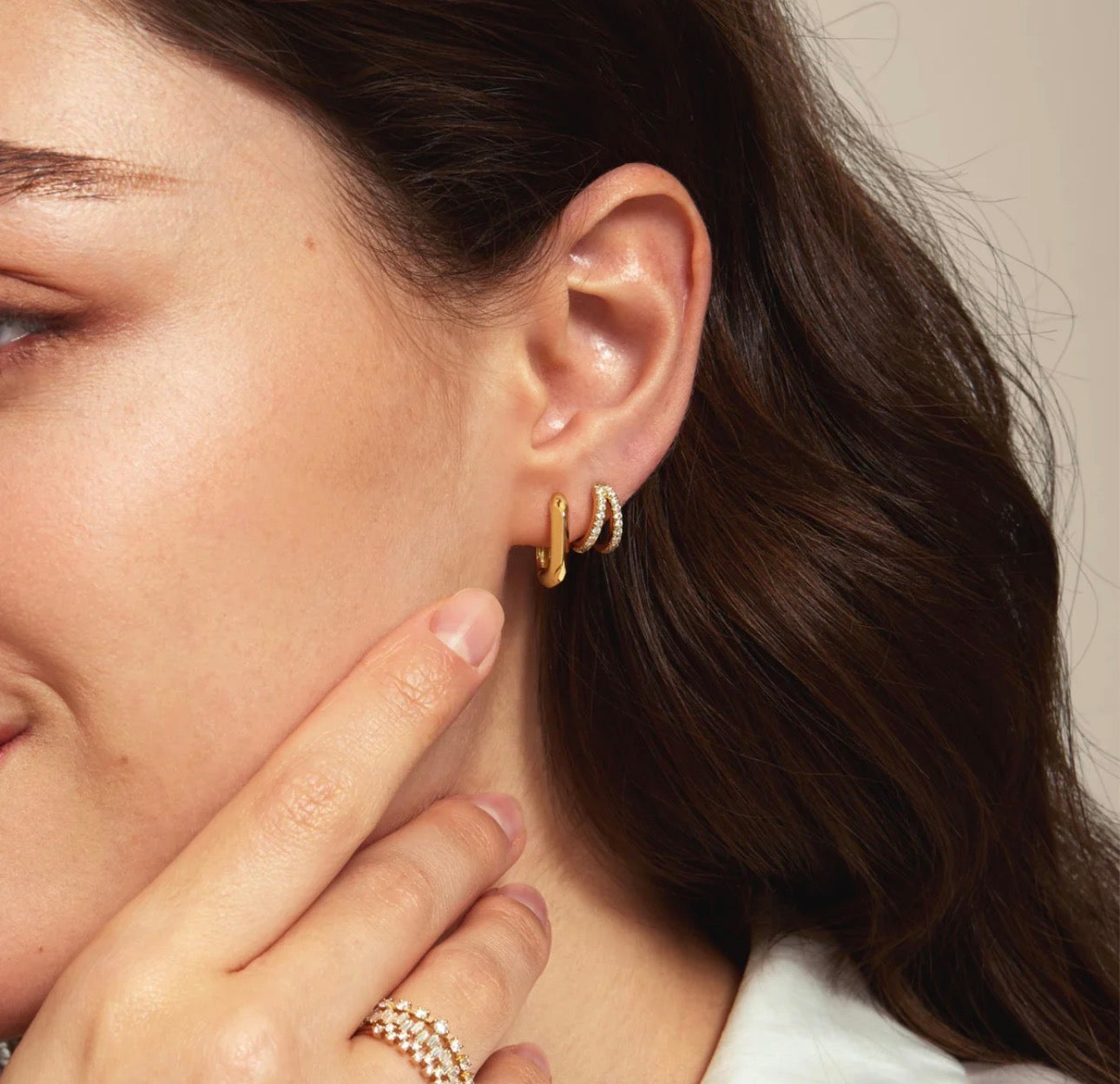 LeMel “Piper” Paperclip Huggie-Gold