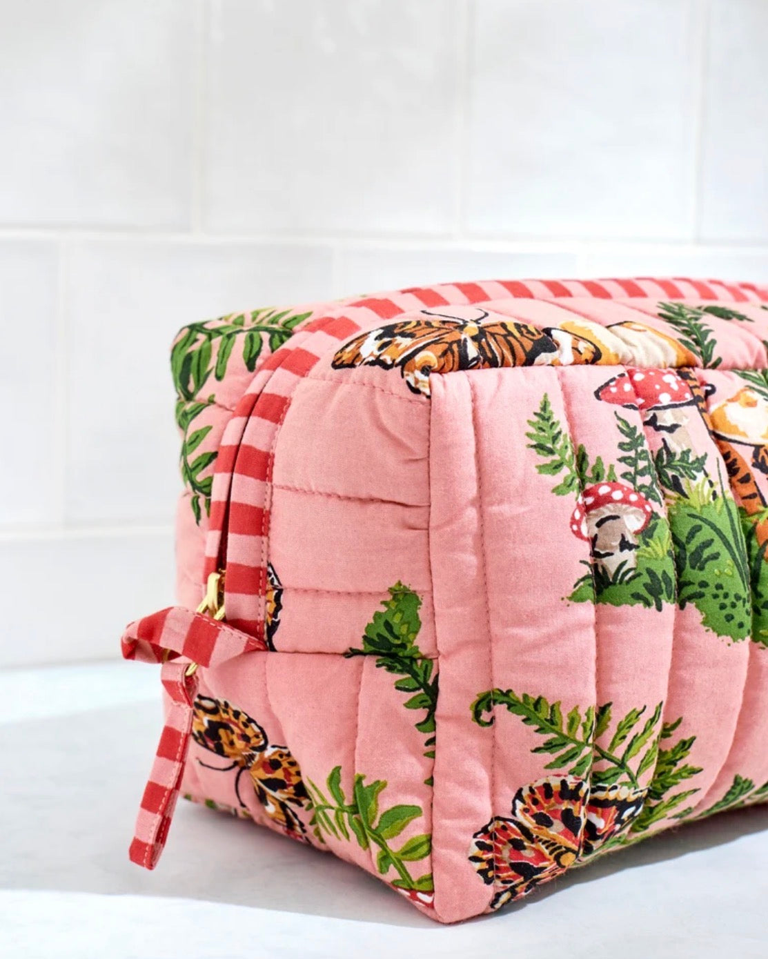 Printfresh "Butterfly Forager" Quilted Pouch-Rosewood