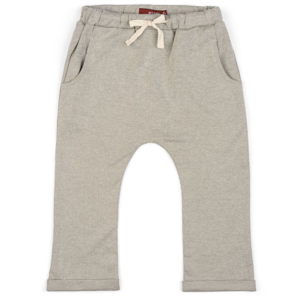 Milkbarn Kids Organic Jogger-Grey Pinstripe