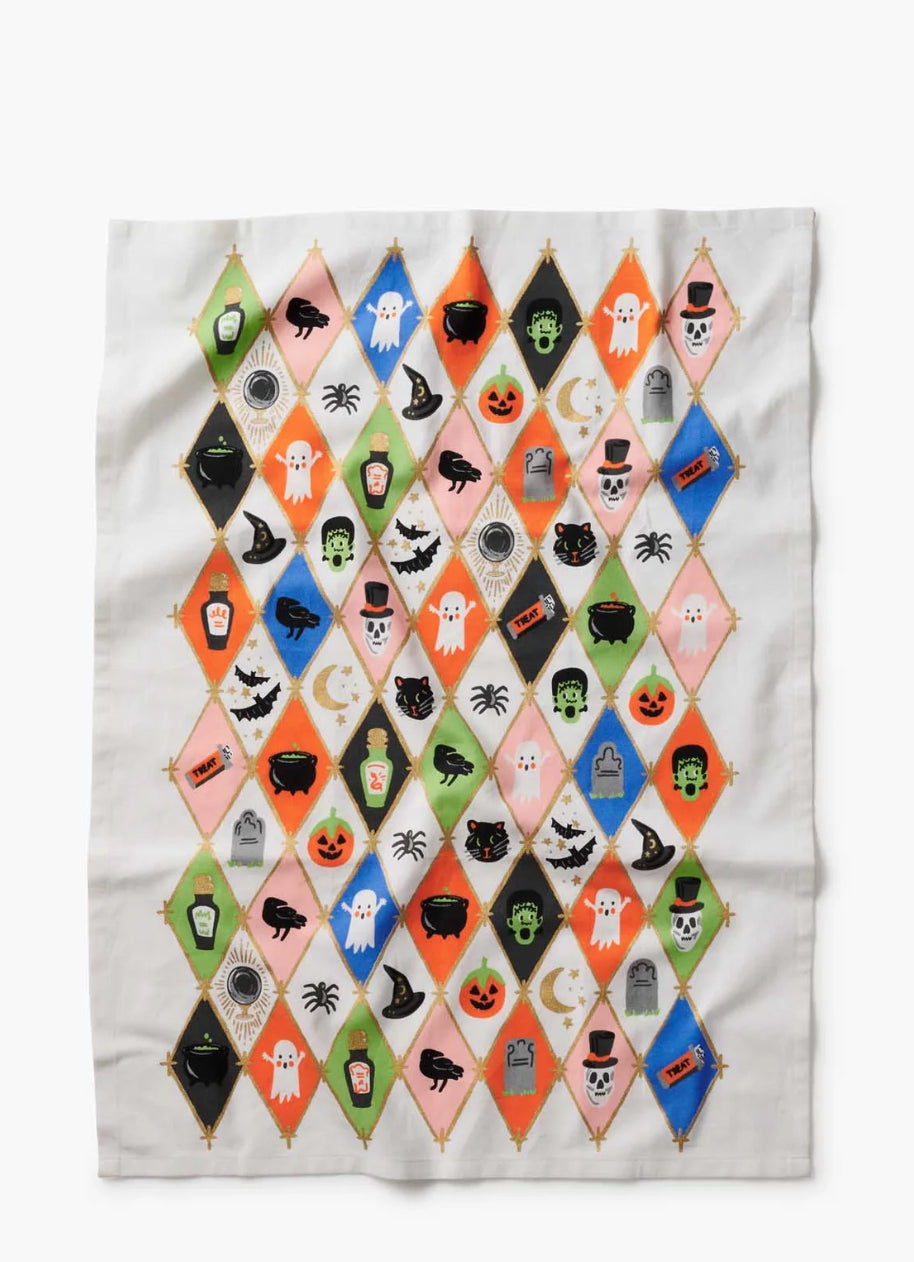 Rifle Paper Co. "Halloween Argyle" Tea Towel