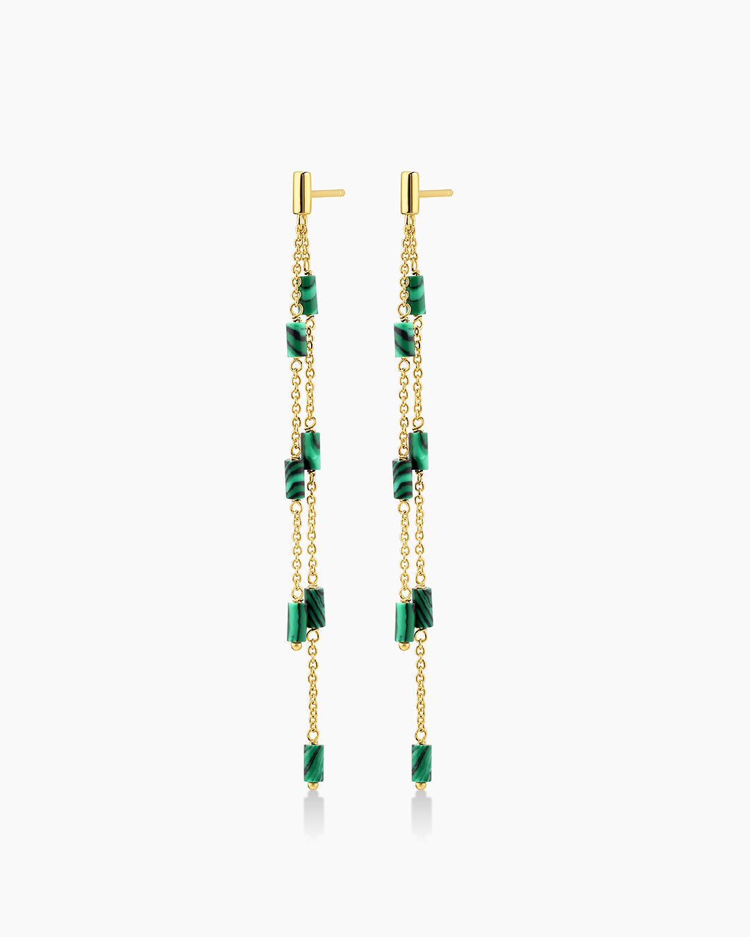 Gorjana Tatum Bead Earrings-Malachite Green