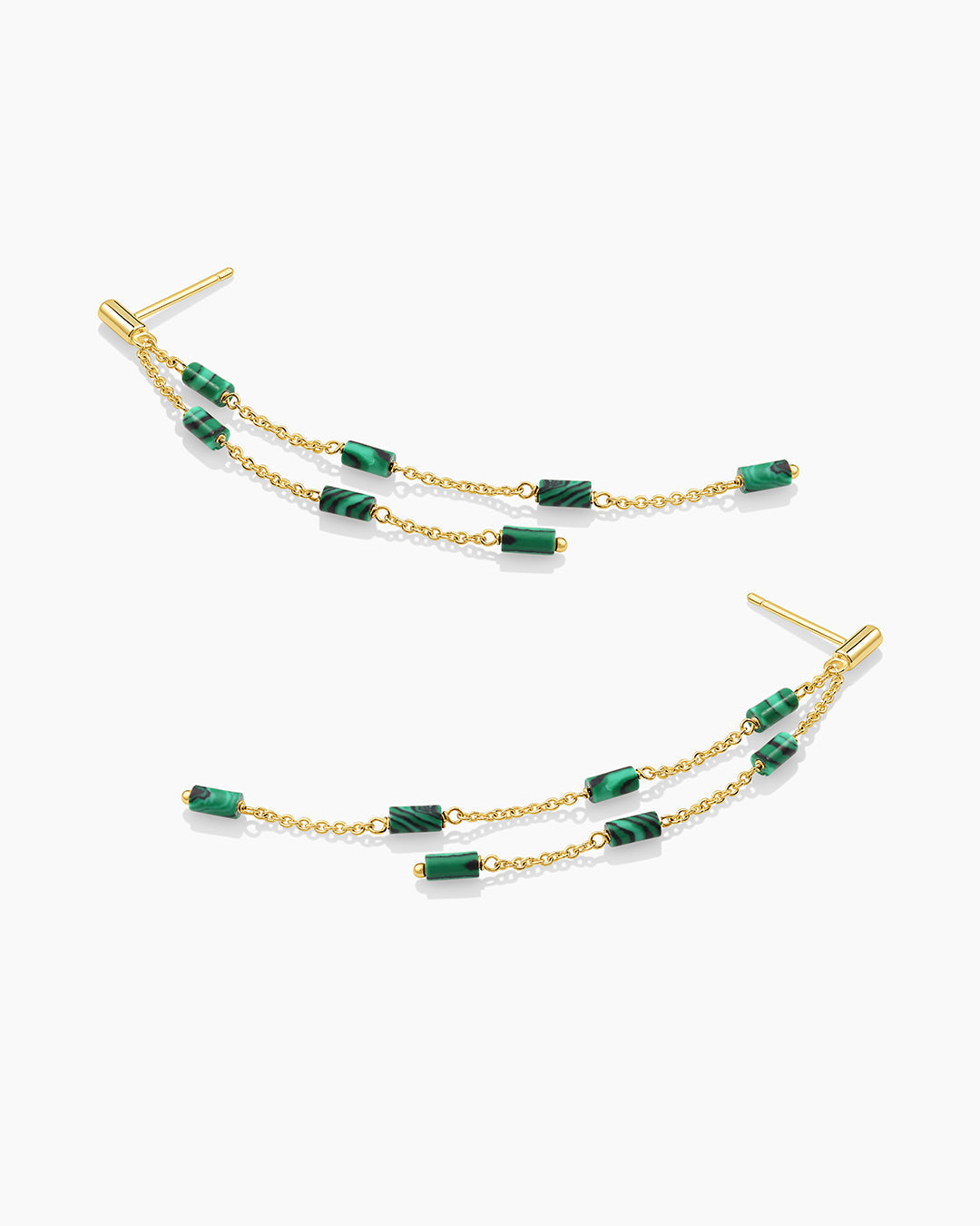 Gorjana Tatum Bead Earrings-Malachite Green