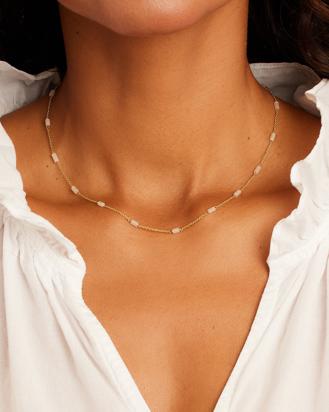 Gorjana Tatum Bead Necklace-White