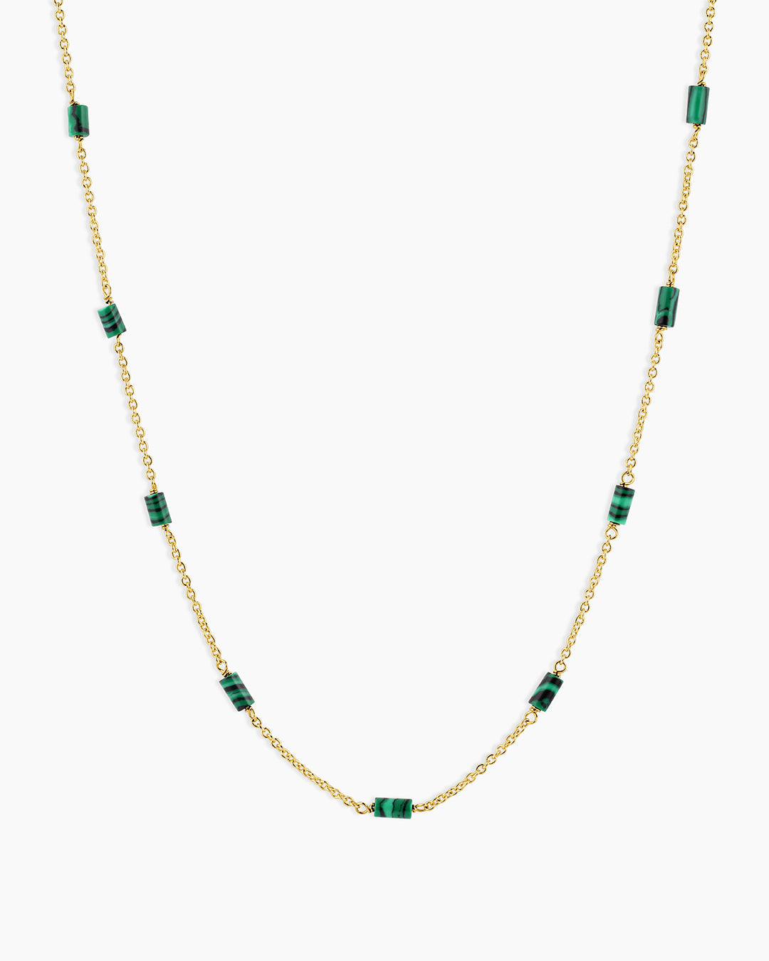 Gorjana Tatum Bead Necklace-Malachite Green