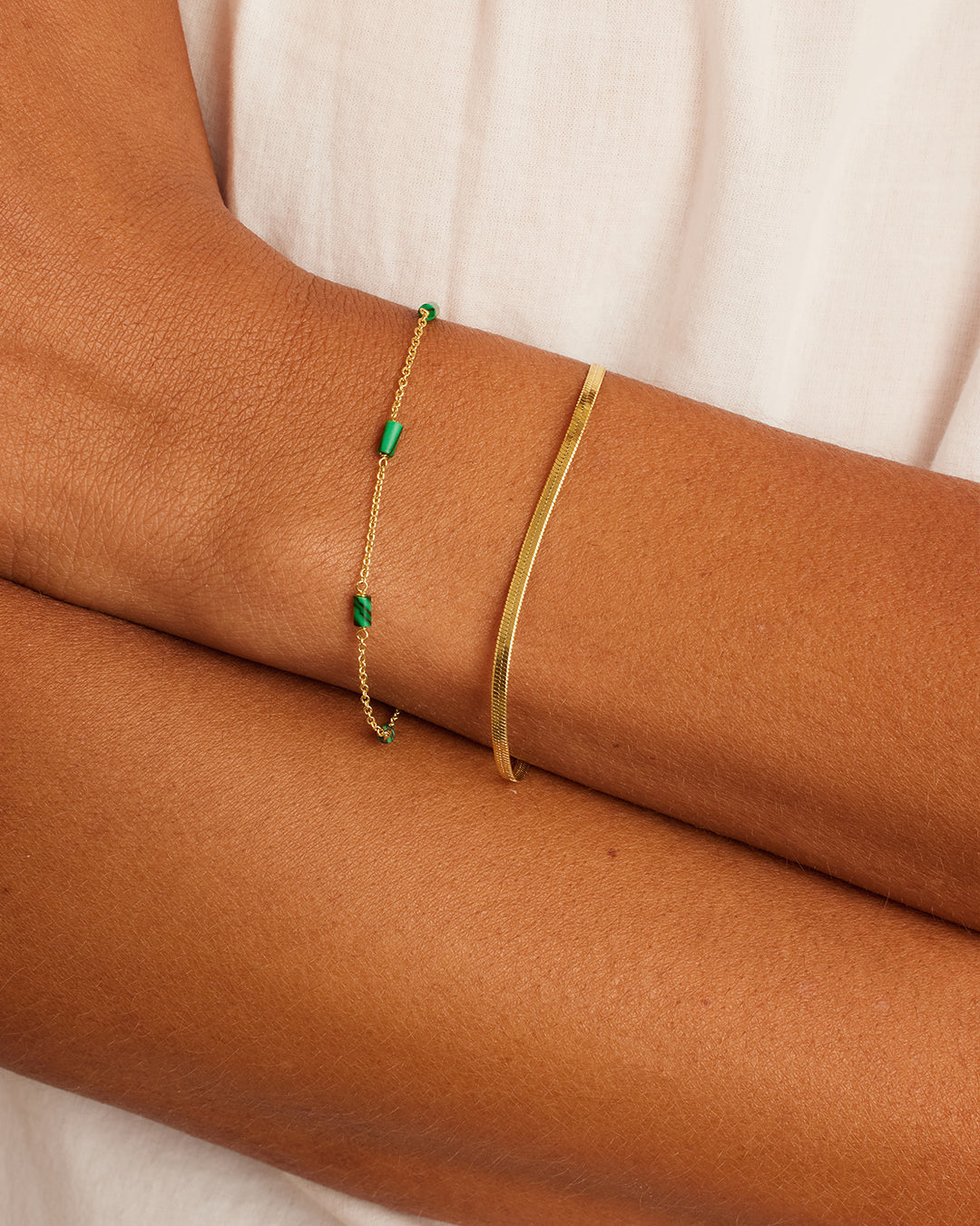 Gorjana Tatum Bracelet-Malachite Green