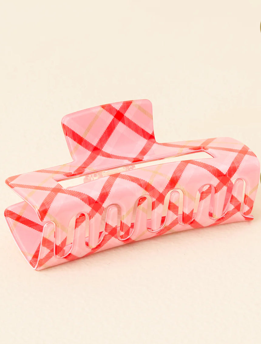 The Darling Effect Claw Clip-Festive Plaid