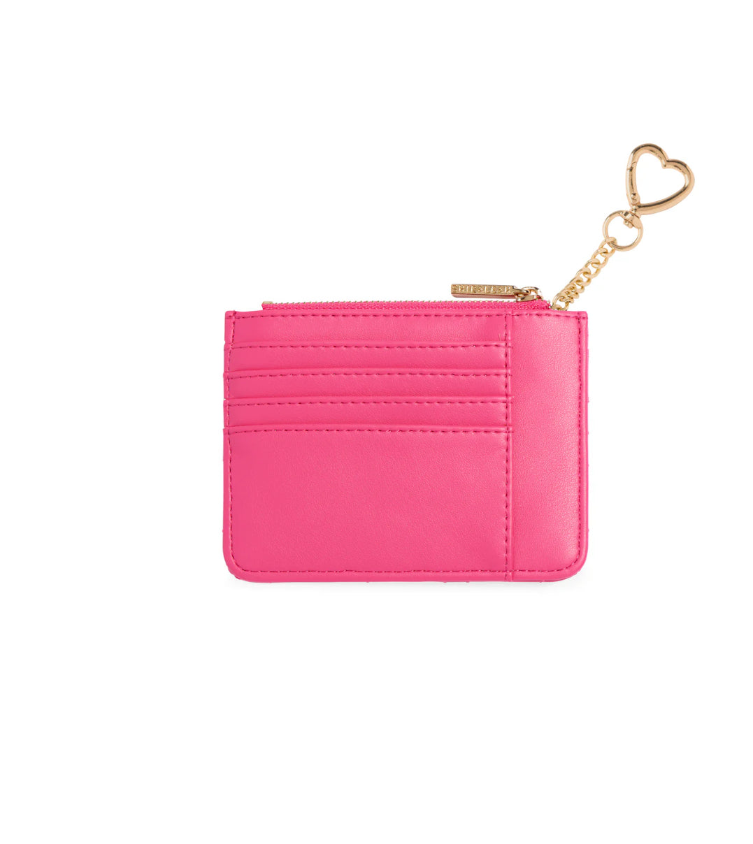 Shiraleah Quilted Bow Card Case-Fuschia