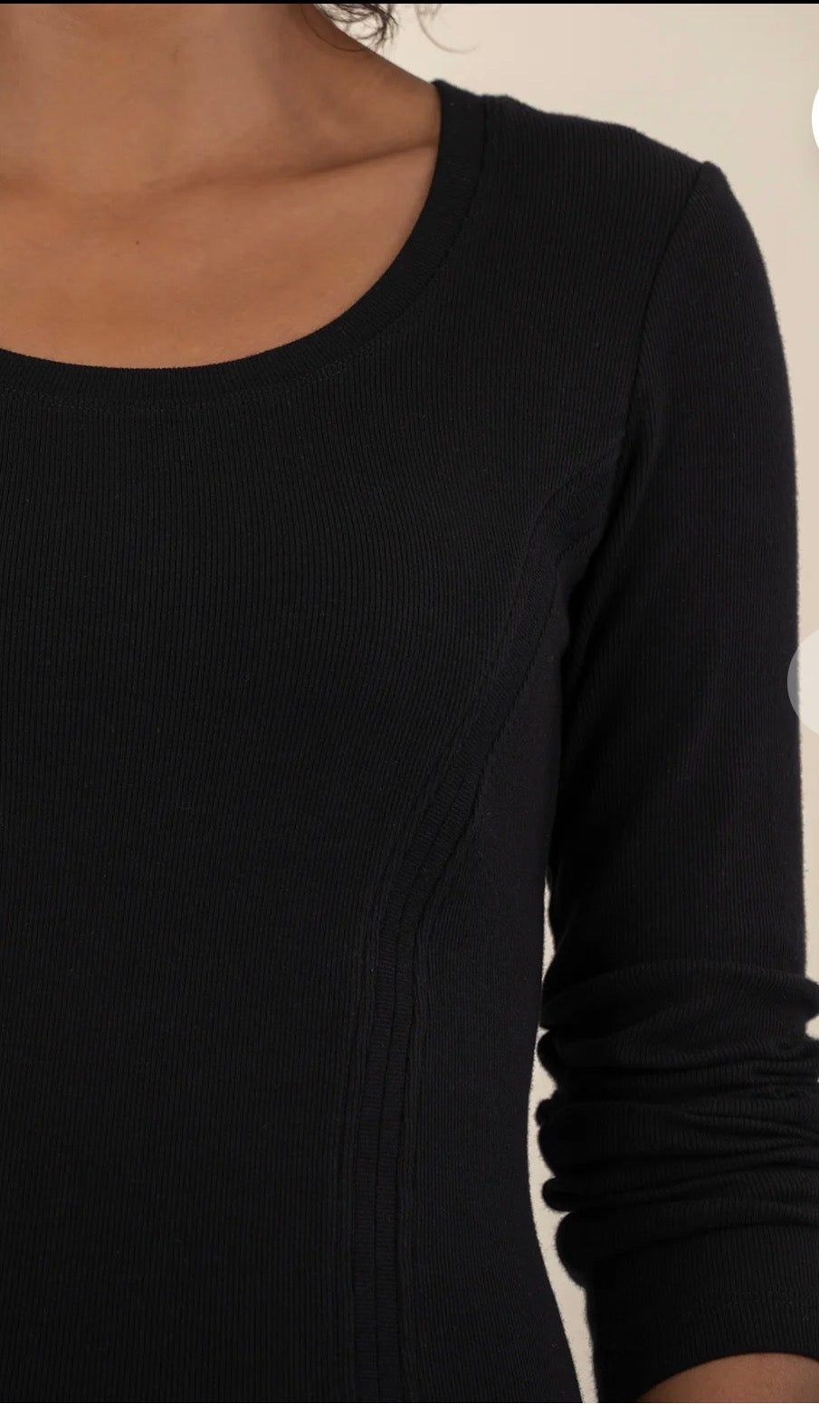 Kut from the Kloth "Anahi" Rib Knit Top- Black