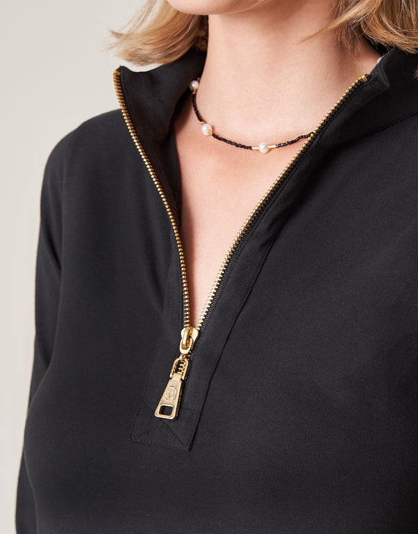 Spartina 449 "Nora" Half Zip Dress-Black
