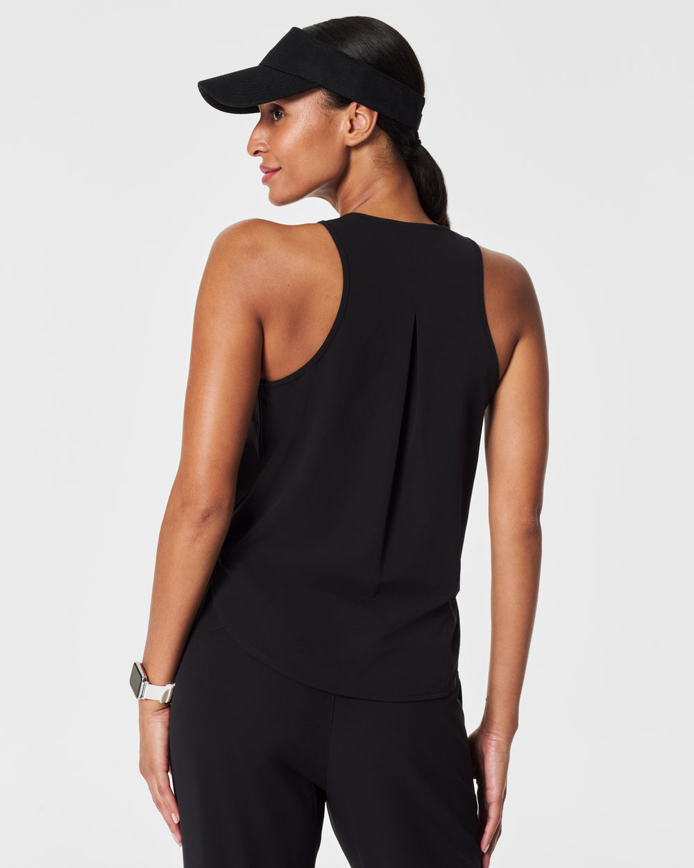 Spanx Casual Fridays Curved Hem Tank-Very Black