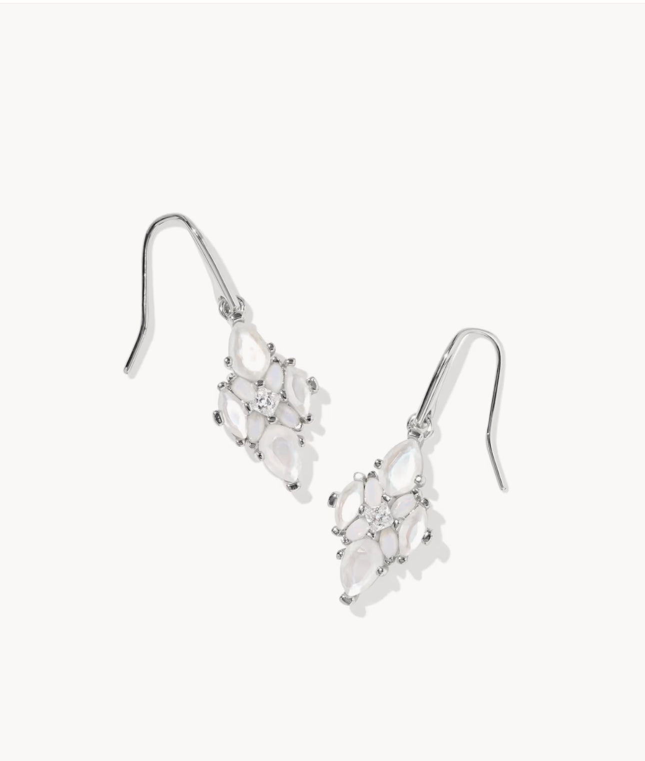 Kendra Scott Abbie Crystal Drop Earring-Silver Neutral Mix