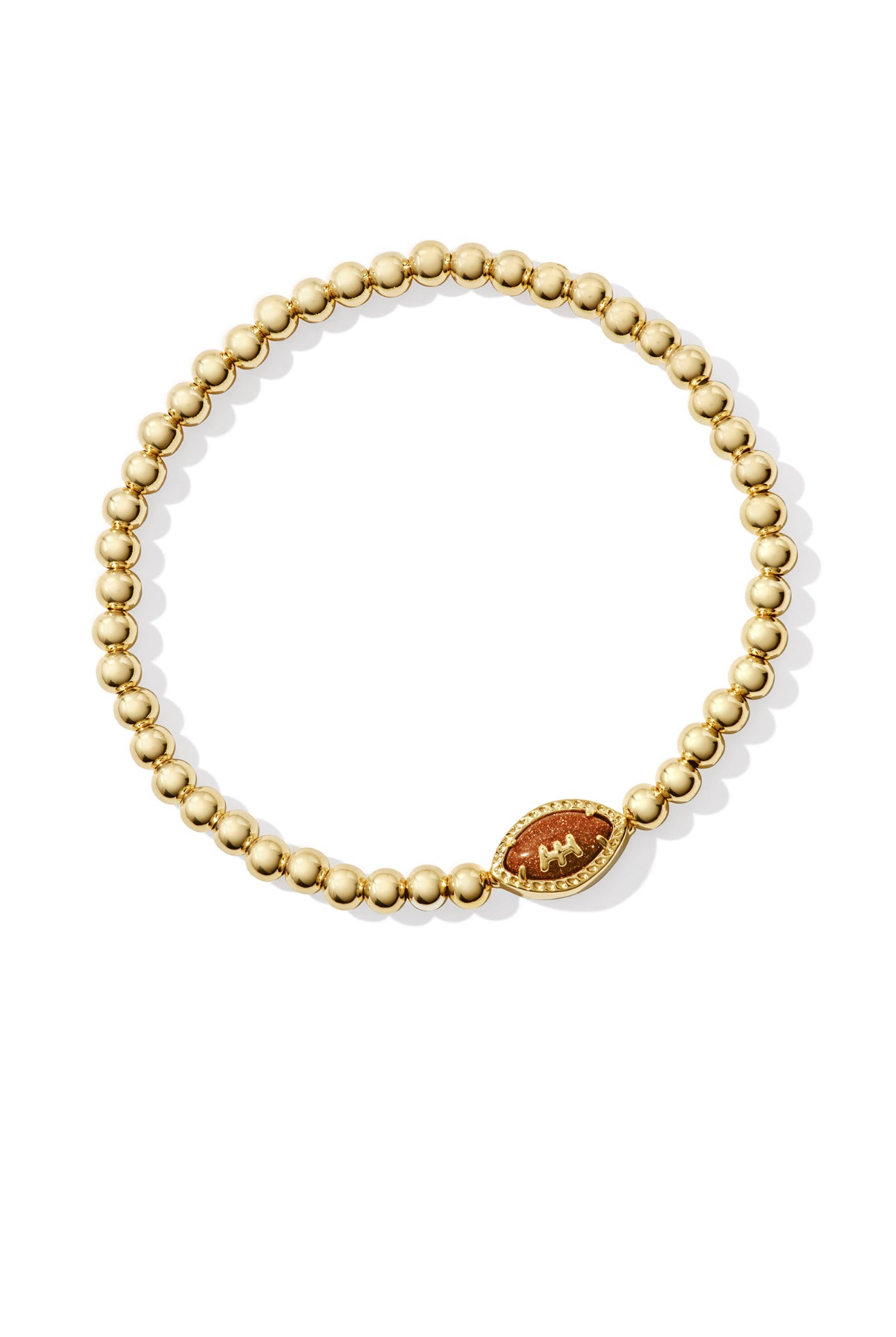 Kendra Scott Football Stretch Bracelet-Gold Orange Goldstone