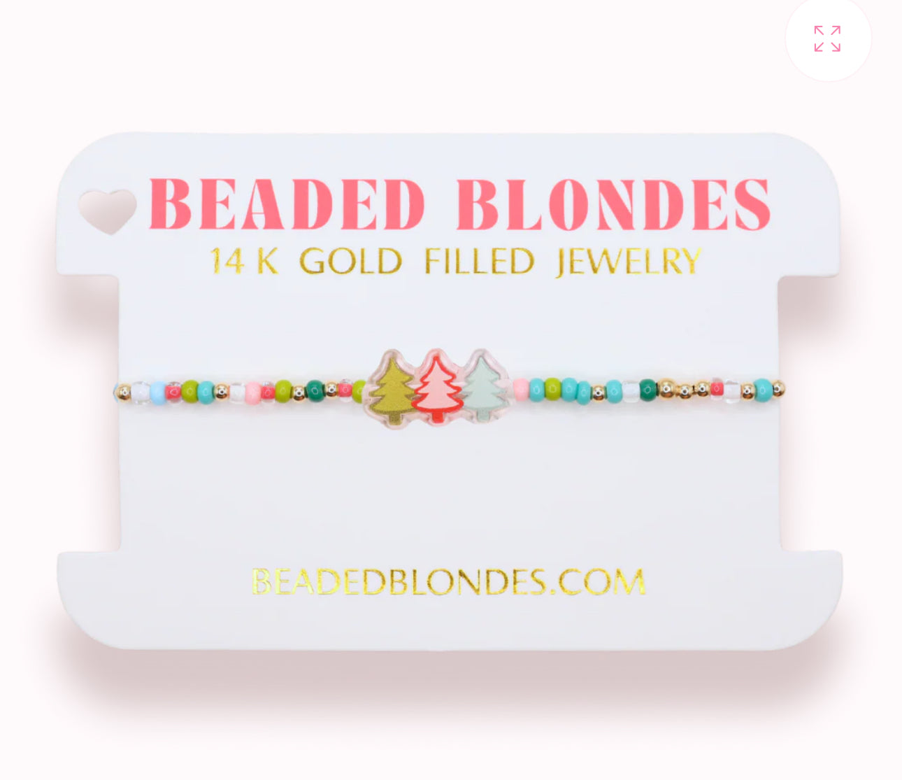 Beaded Blondes "Tree Trio" Holiday Sprinkle Bracelet -Standard 6.75"