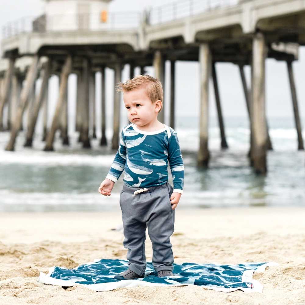 Milkbarn Kids Organic Jogger-Grey Pinstripe