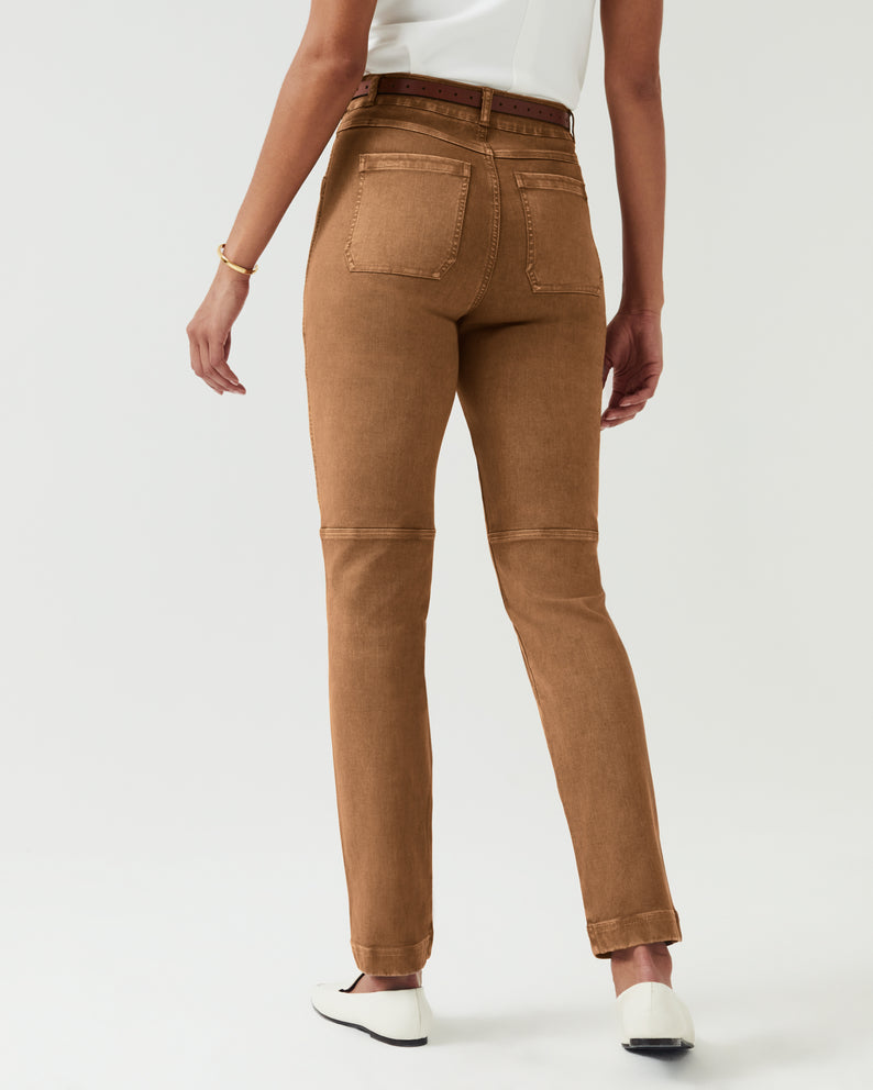 Spanx Stretch Twill Straight Leg Pant-Acorn