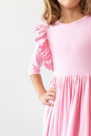 Mila & Rose Ruffle Twirl Dress-Bubblegum Pink