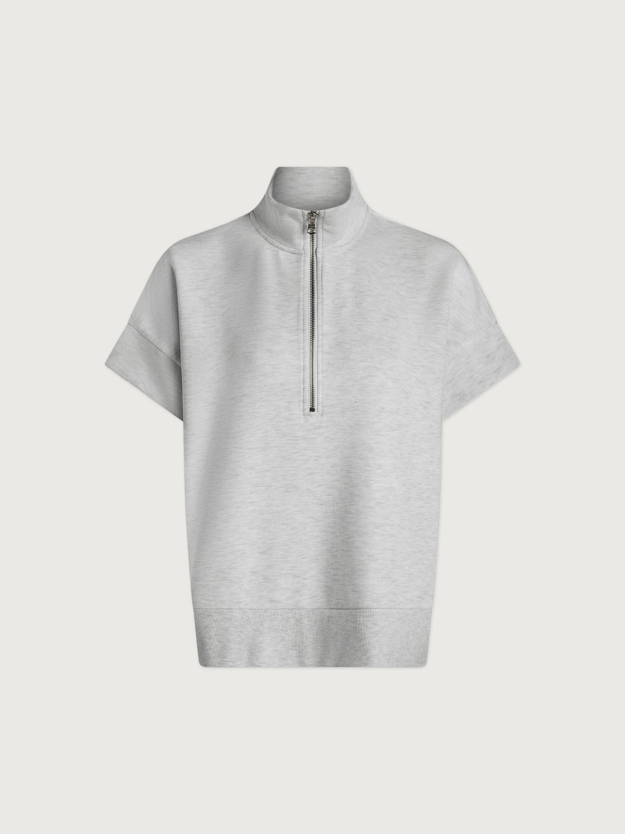 Varley “Ritchie” Short Sleeve Sweat - Light Grey Marl