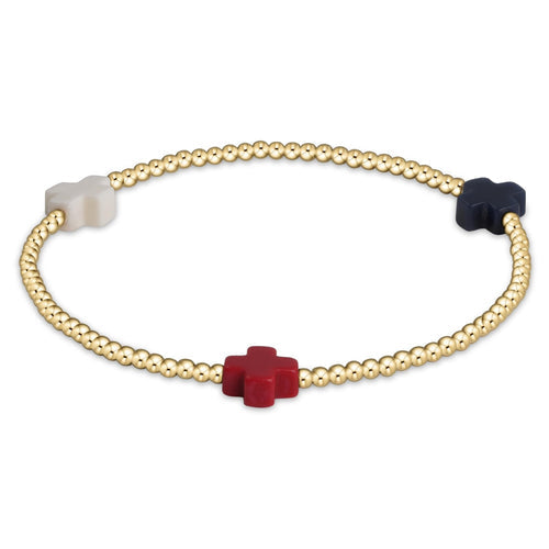 Enewton EGIRL Signature Cross Gold Pattern 2mm Bead Bracelet-Firecracker