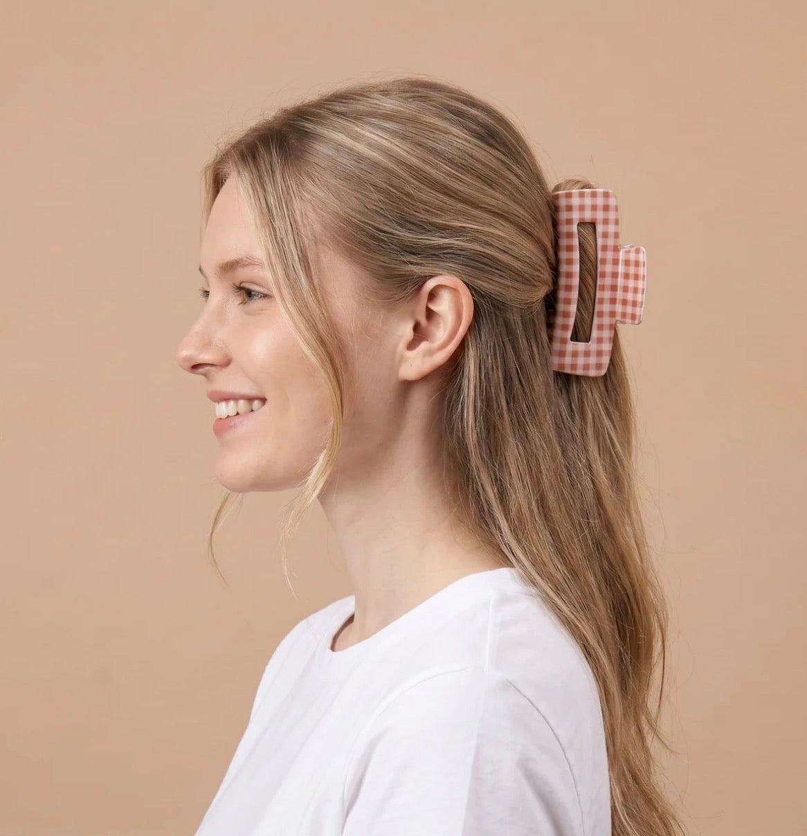 The Darling Effect Claw Clip-Maple Gingham