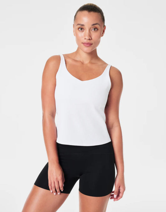 Spanx Ribbed 2 in 1 Tank -Vivid White