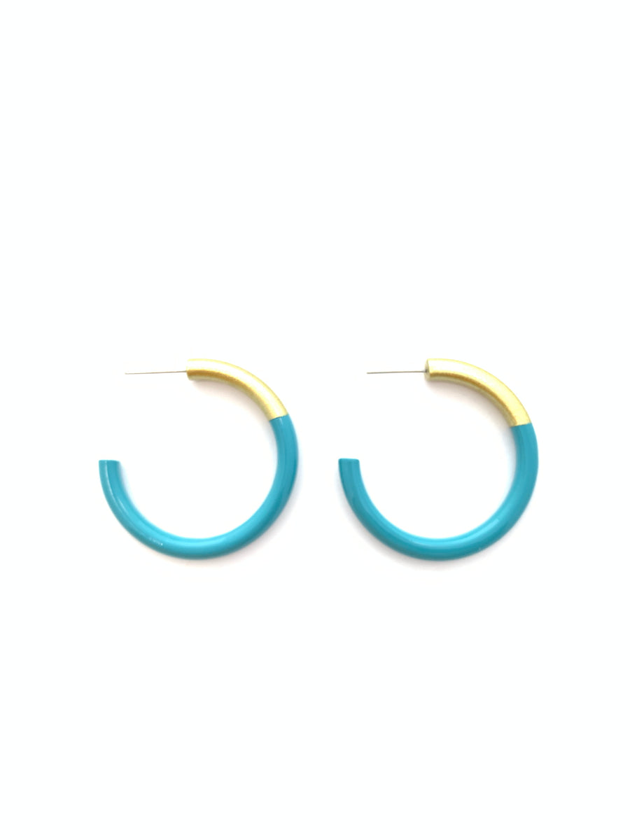 Accessory Jane "Liz" Medium Hoops-Peacock Blue