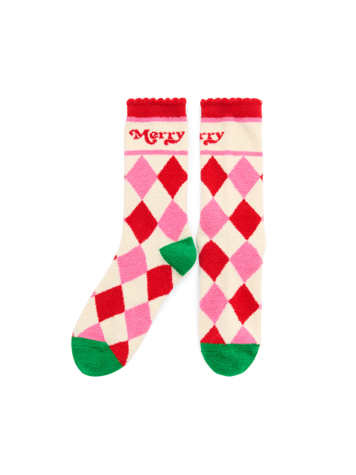 Shiraleah "Merry Argyle" Socks-Ivory