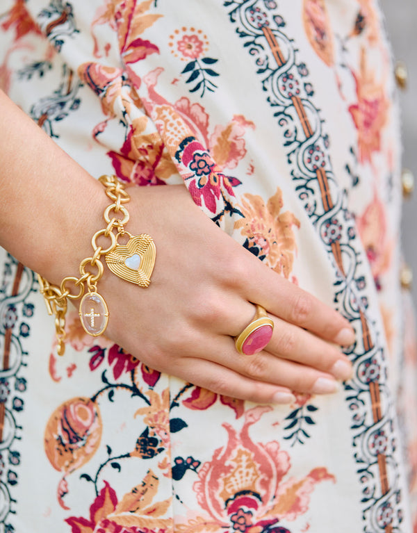 Spartina 449 Oval Stone Ring-Pink