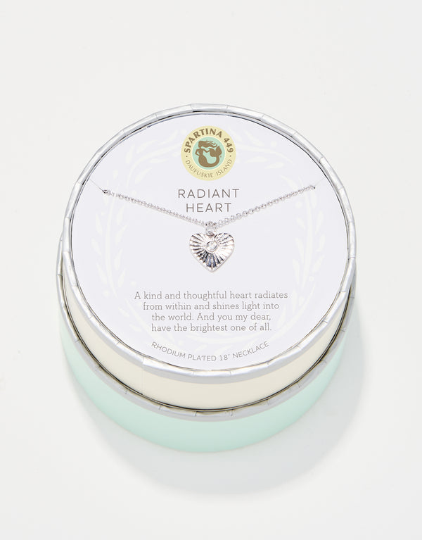 Spartina 449 Sea La Vie Necklace-Radiant Heart-Silver