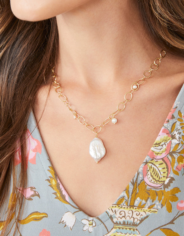 Spartina 449 Appoline Necklace 18"-Pearl
