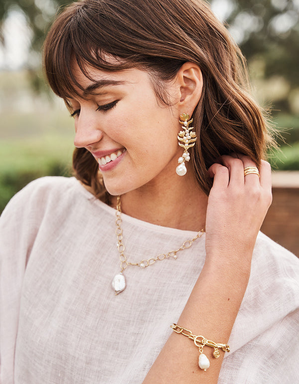 Spartina 449 Appoline Necklace 18"-Pearl