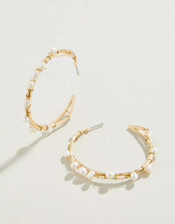 Spartina 449 Swell Hoop Earring-Pearl