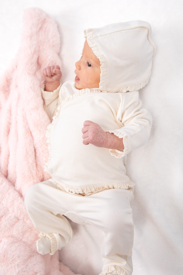 Bei Bei 3pc. Bamboo Set w/Ruffle-Cream