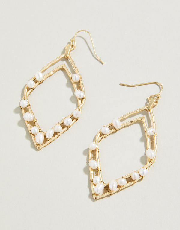 Spartina 449 Deco Drama Beaded Earrings-Pearl