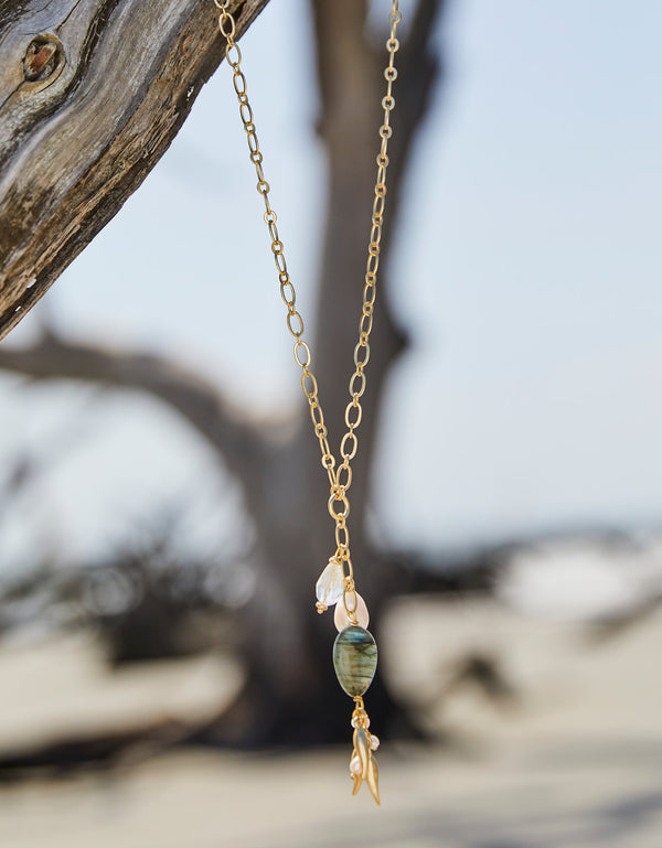 Spartina 449 Harper Necklace 30" -Pearl/Grey