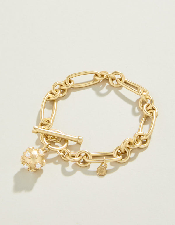Spartina 449 Vintage Ball Toggle Bracelet-Pearl