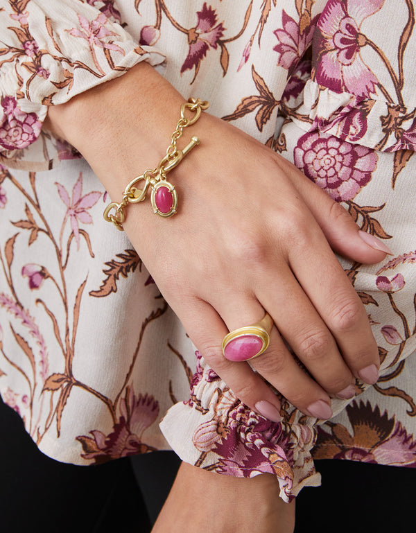 Spartina 449 Greta Toggle Bracelet-Pink