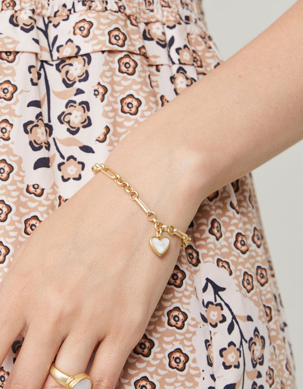 Spartina 449 Full Heart Bracelet-MOP