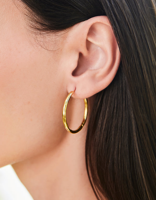 Spartina 449 Moonglade Hoop Earrings-30mm-Gold