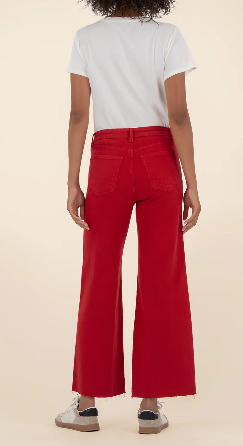 Kut from the Kloth "Meg" High Rise Wide Leg- Ruby Red