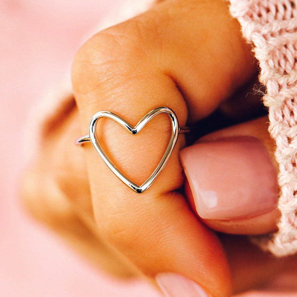 Puravida "Big Heart" Ring- Silver