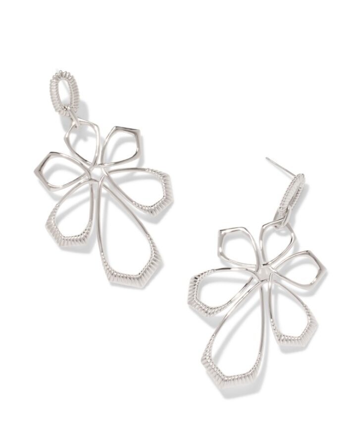Kendra Scott Layne Metal Statement Earrings-Silver