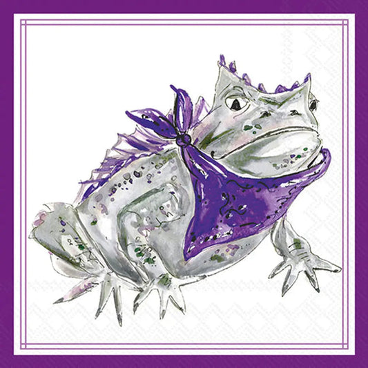 Rosanne Beck Cocktail Napkins-Purple Horned Frog