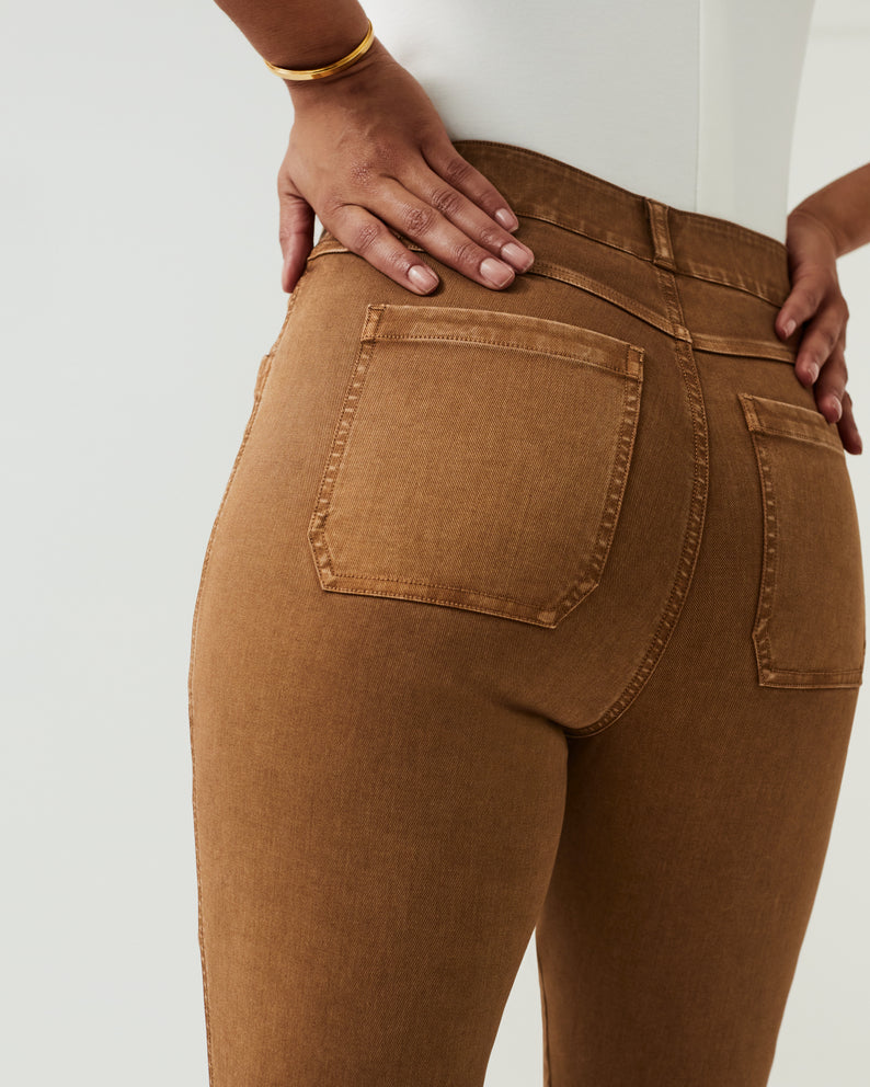 Spanx Stretch Twill Straight Leg Pant-Acorn