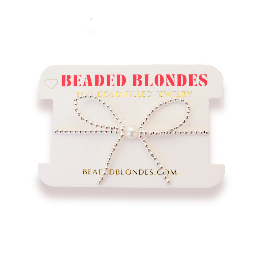 Beaded Blondes "Silver Bow" Bracelet-Standard 6.75"