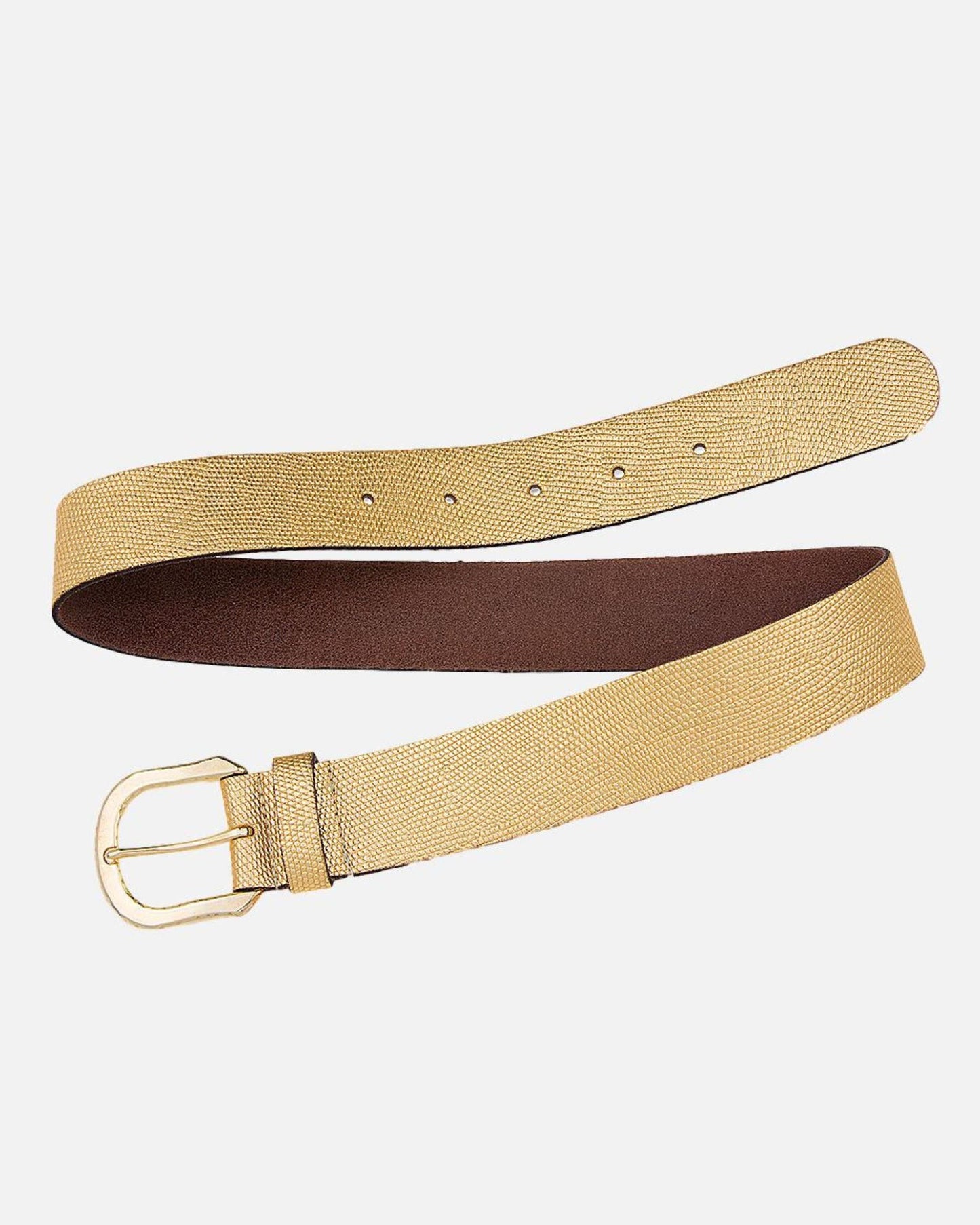 Amsterdam Heritage "Dana" | Metallic Iguana Textured Leather Belt