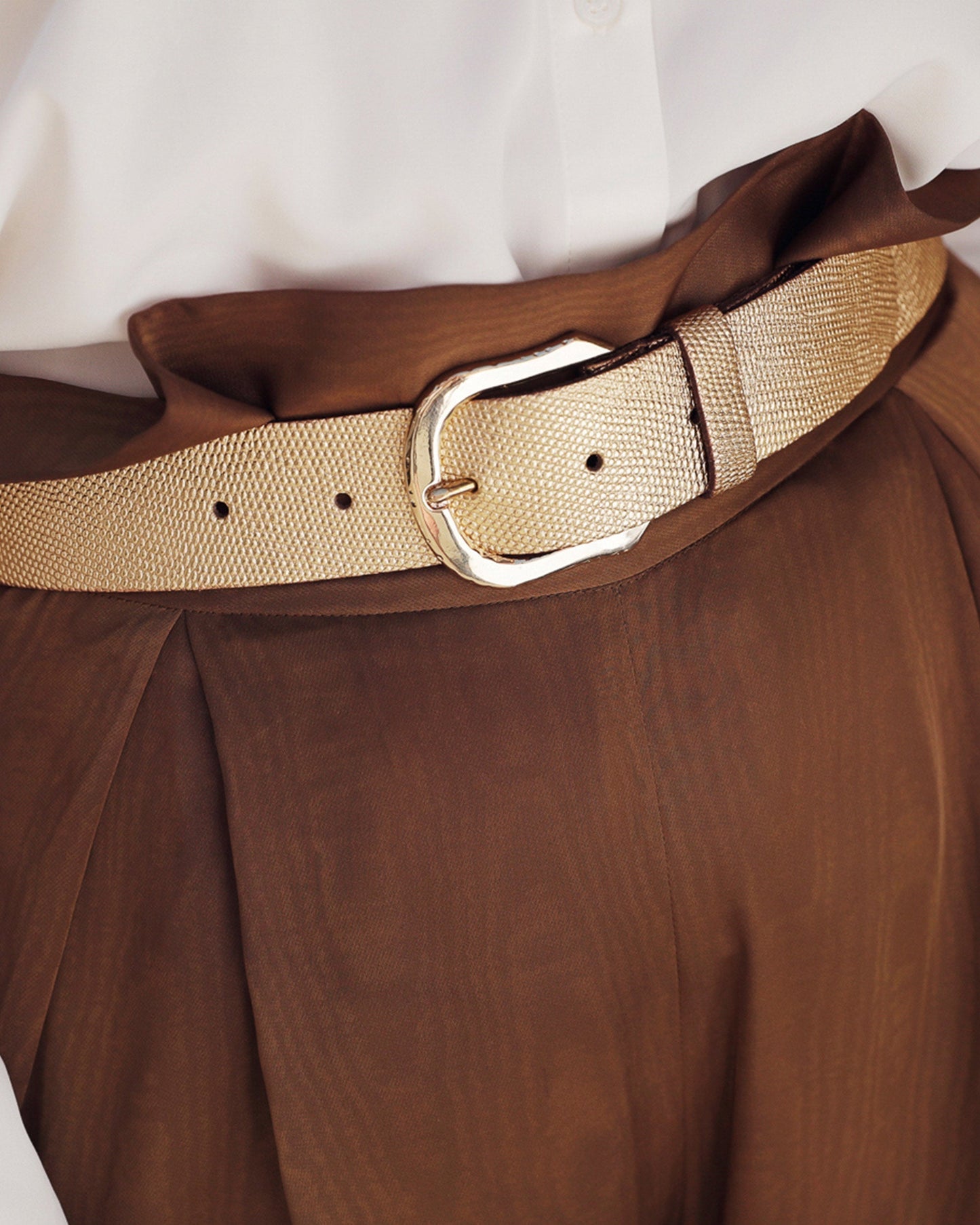 Amsterdam Heritage "Dana" | Metallic Iguana Textured Leather Belt